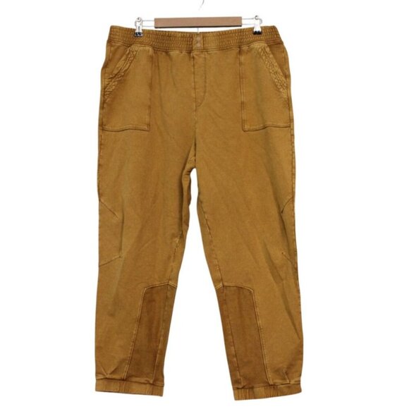 NWT By Anthropologie Utility Jogger Pants Large Gold Boho High Rise Theo Relaxed - Picture 1 of 13